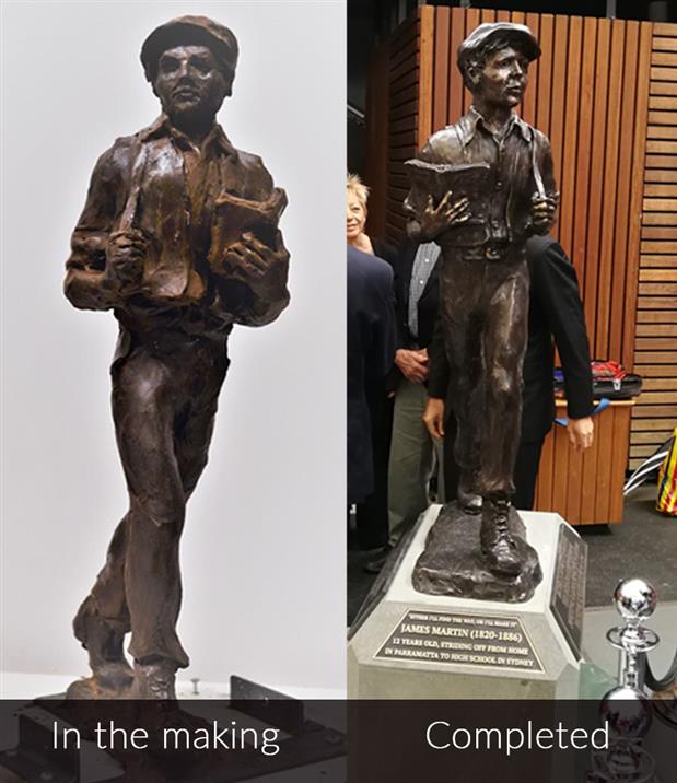 James Martin Boy Statue Before After