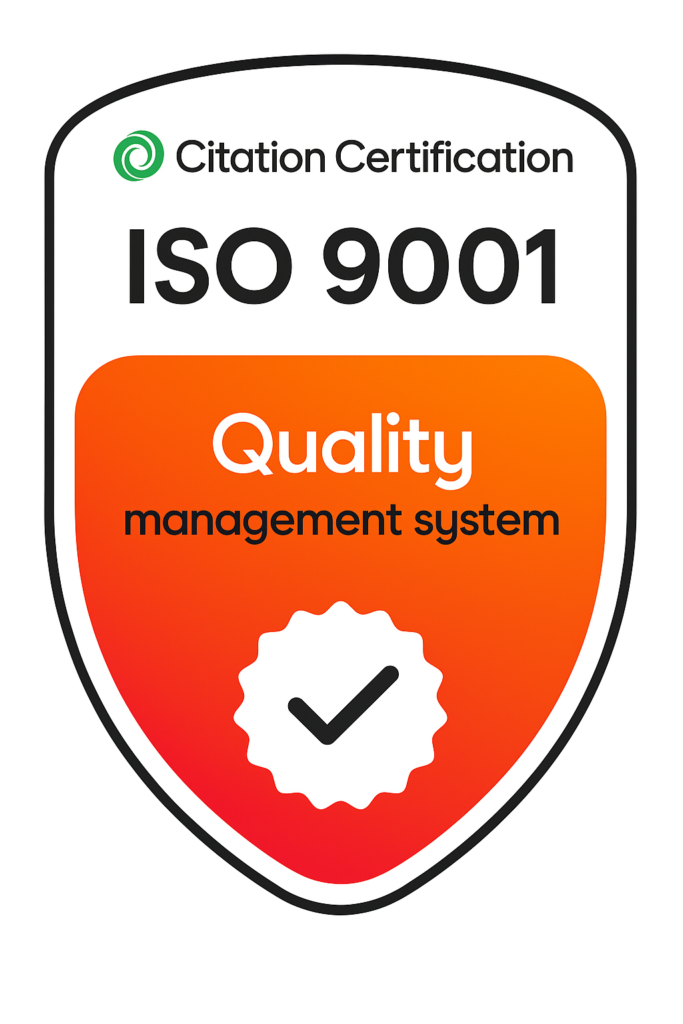 ISO 9001 certification logo from Citation Certification, representing Southern Cross Group Services accredited quality management system